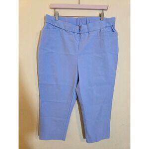 Chicos Brigitte Pull On Crop Pants Blue Periwinkle Size 3.5R 18R
